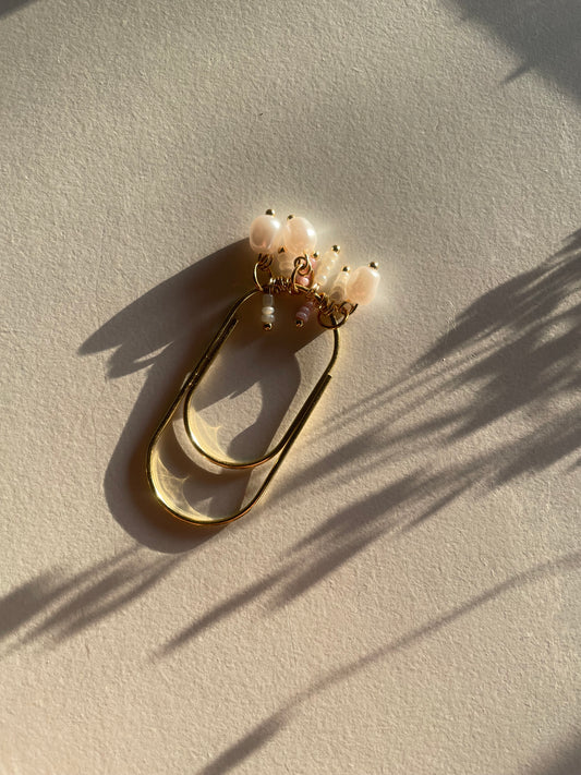 Marque page rose et blanc