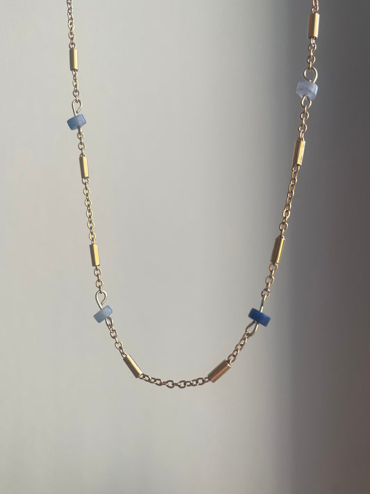 Chaîne 3 pendentifs à personnaliser Sol bleu