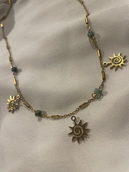 Chaîne 3 pendentifs à personnaliser Sol vert