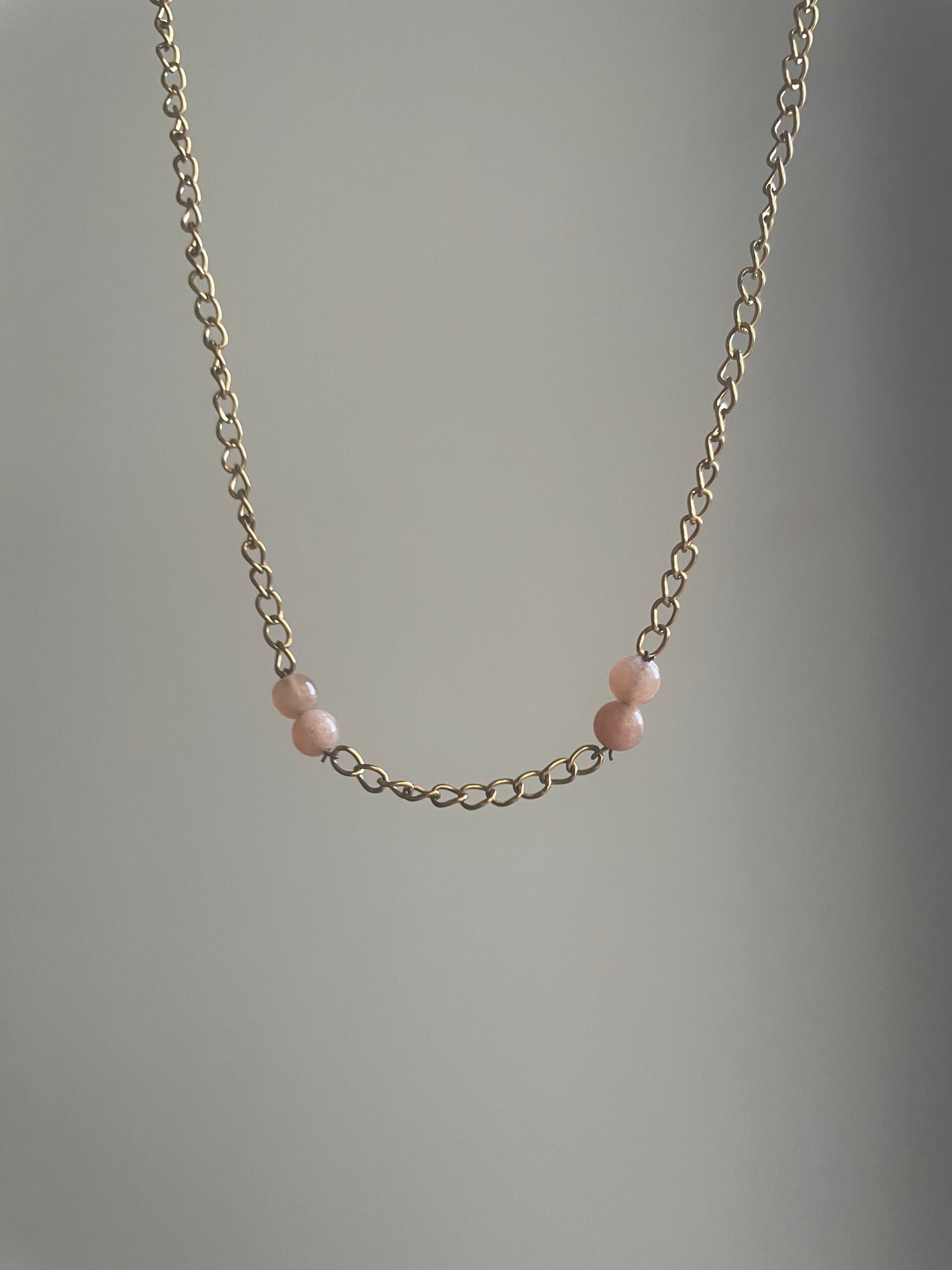 Chaîne 1 pendentif à personnaliser Quartz rose