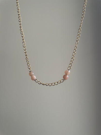 Chaîne 1 pendentif à personnaliser Quartz rose