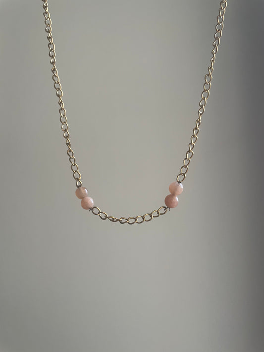 Chaîne 1 pendentif à personnaliser Quartz rose