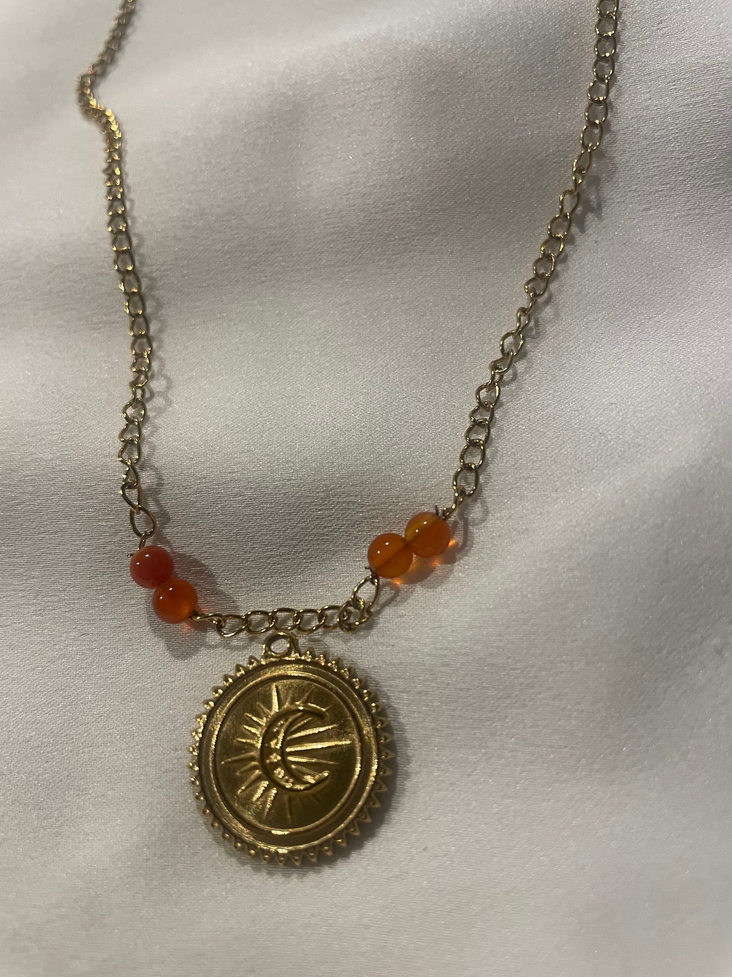 Chaîne 1 pendentif à personnaliser Cornaline