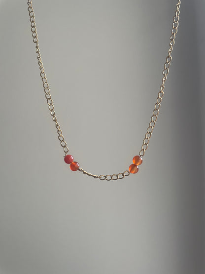 Chaîne 1 pendentif à personnaliser Cornaline