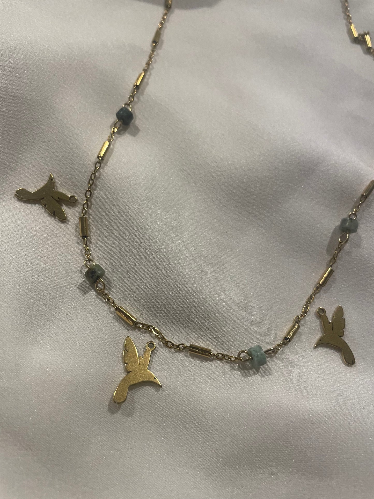 Chaîne 3 pendentifs à personnaliser Sol vert